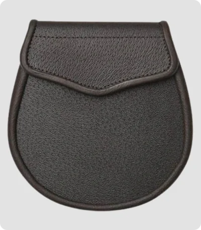 Basic Style Black Leather Sporran