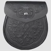 Black Celtic Embossed Leather Sporran