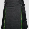 Black Denim Irish Tartan Hybrid Kilt
