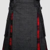 Black Denim Wallace Scottish Hybrid Kilt