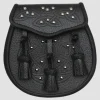 Black Leather Sporran With Stud