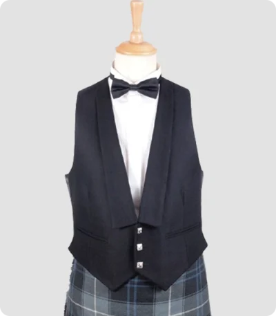Black Prince Charlie Jacket with Three Button Vest