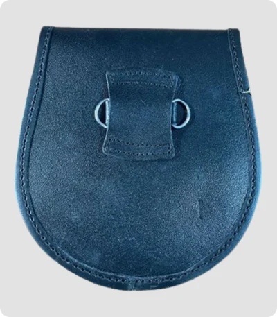 Black With Navy Highlight Leather Sporran