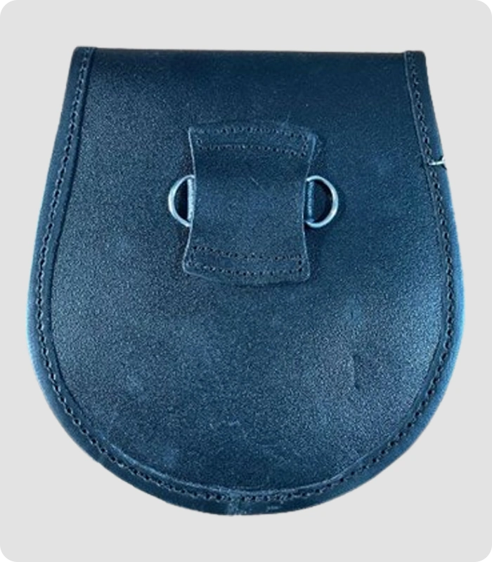 Black With Navy Highlight Leather Sporran