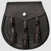 Celtic Inter Weave Tassel Black Leather Sporran