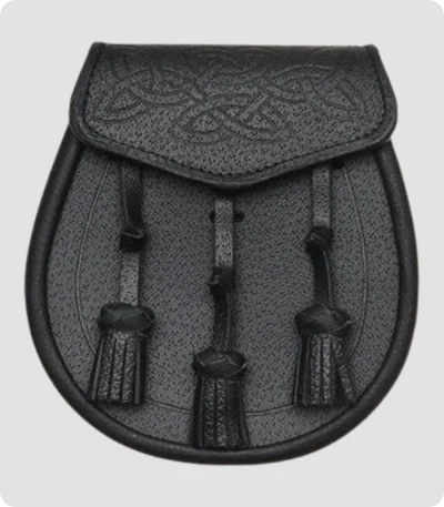 Celtic Interweave Knotted Tassel Leather Sporran
