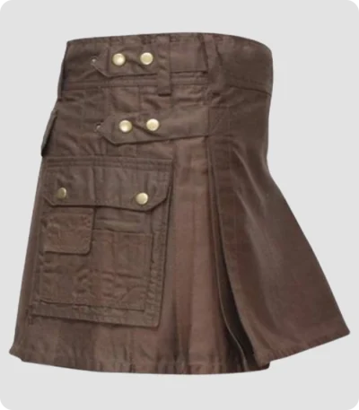 Chocolate Brown Women Utility kilt Side