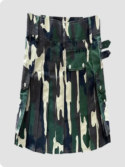 Custoam Made New Woodland Camo Kilt For Men Back