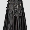 Custom Handmade Black Leather Gothic Kilt