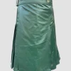 Custom Handmade Green Leather Kilt