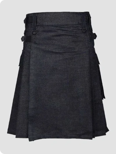 Custom Made Active Men Denim Utility Kilt