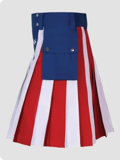 Custom Made American Flag Hybrid Utility Kilt Left Side