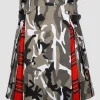 Custom Made Arban Camo Irish Tartan Scottish Utility Cargo Hybrid Kilt