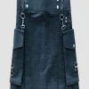 Custom Made Beautiful Black Denim kilt