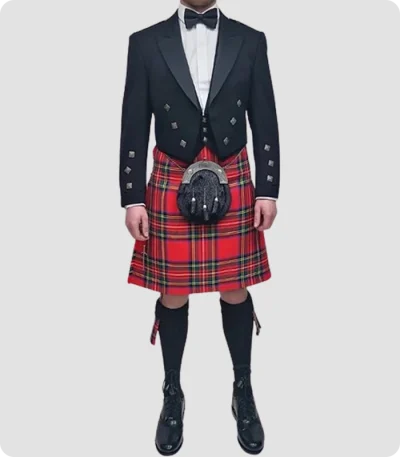Custom Made Black Argyle Kilt Outfit