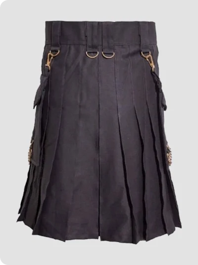 Custom Made Black Deluxe Utility Kilt Back