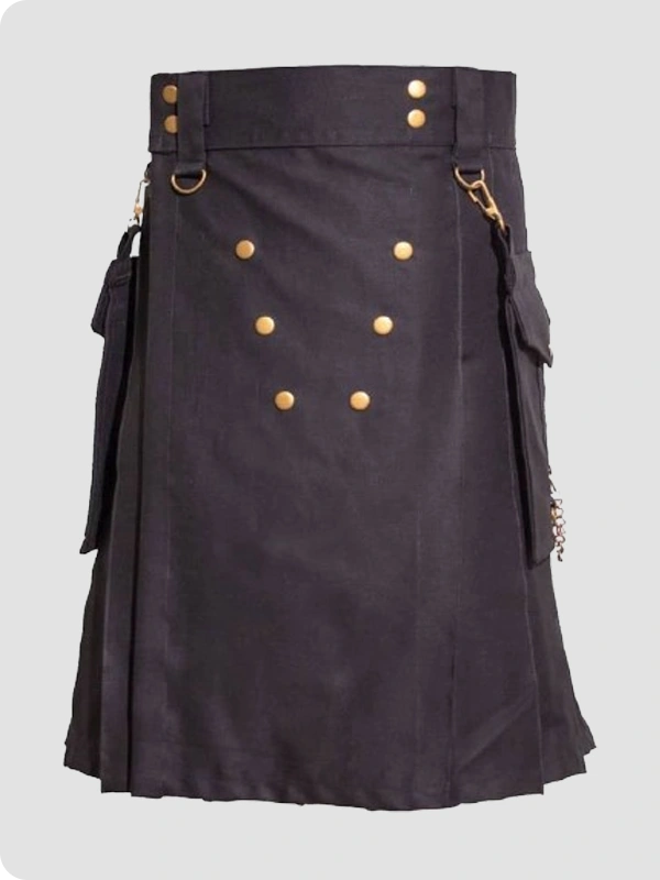 Custom Made Black Deluxe Utility Kilt