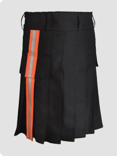 Custom Made Black Firefighter Kilt Back