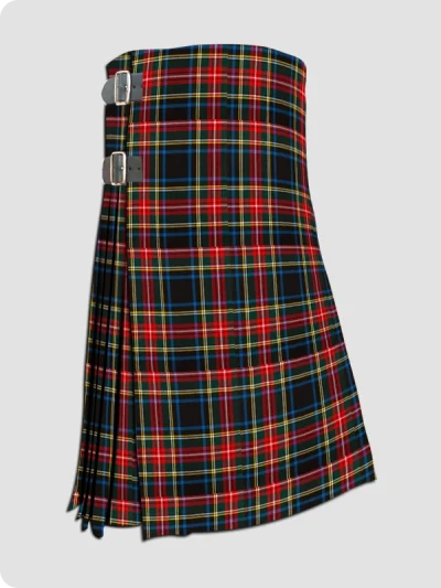 Custom Made Black Stewart Tartan Kilt