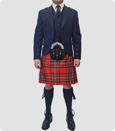 Custom Made Blue Argyle Wedding Kilt Outfit