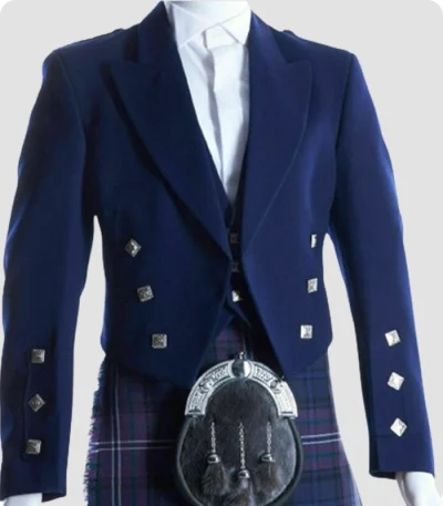 Custom Made Blue Prince Charlie Jacket with Vest Side