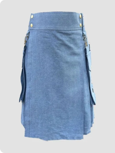 Custom Made Buy Blue Denim Kilt