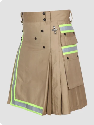 Custom Made Buy Khaki Utility Kilt Side