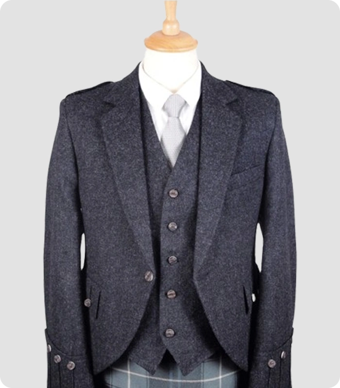 Custom Made Charcoal Grey Argyle Jacket