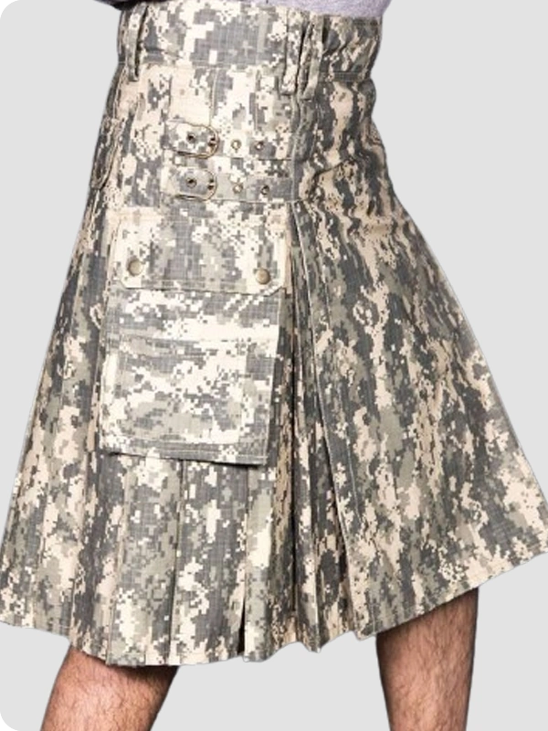 Custom Made Cheviot Tactical Kilt Side