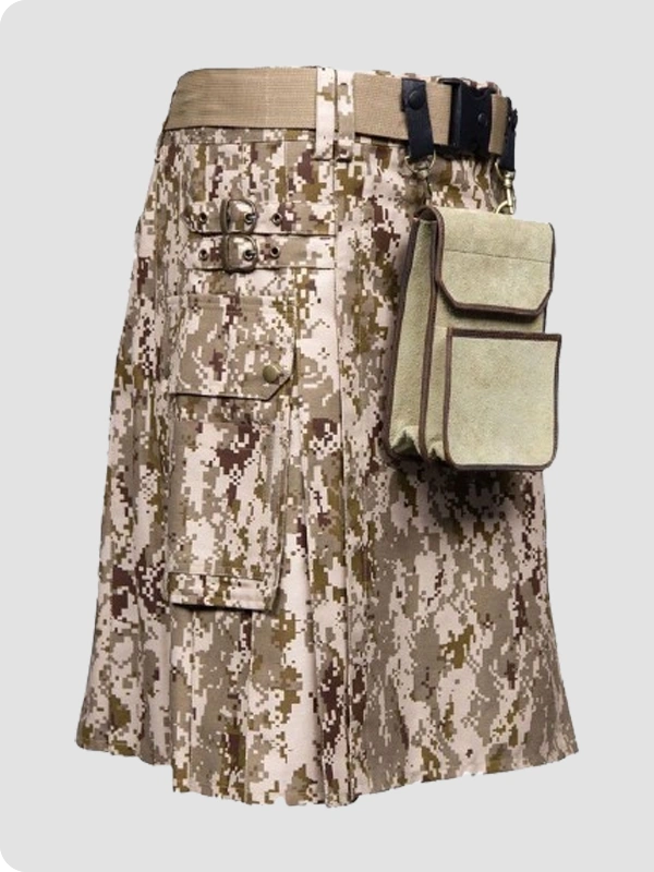 Custom Made Digital Fashion Camo Utility Kilt Side