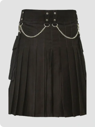 Custom Made Famous Cargo Utility Kilt With Golden Chains Back