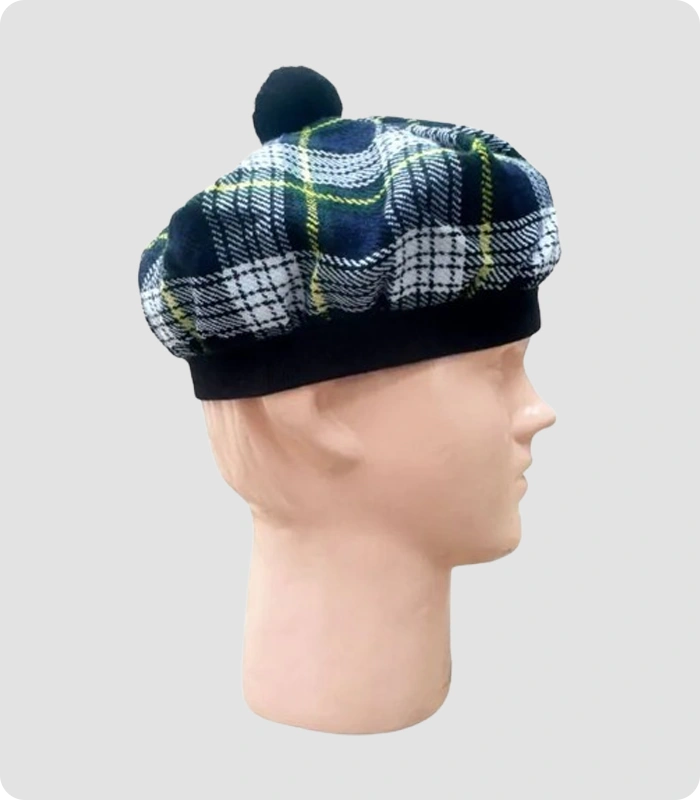 Custom Made Gordan Tartan Tam o Shanter Hat Left Side