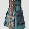 Custom Made Green With Brown Medieval Hybrid Kilt