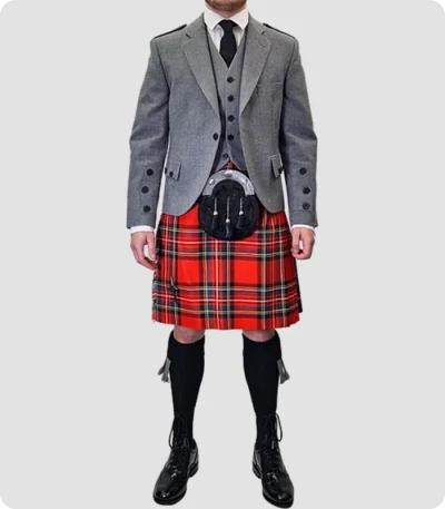 Custom Made Grey Argyle Kilt Outfit