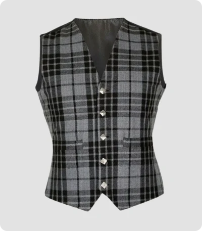 Custom Made Grey Hamilton Tartan Waistcoat