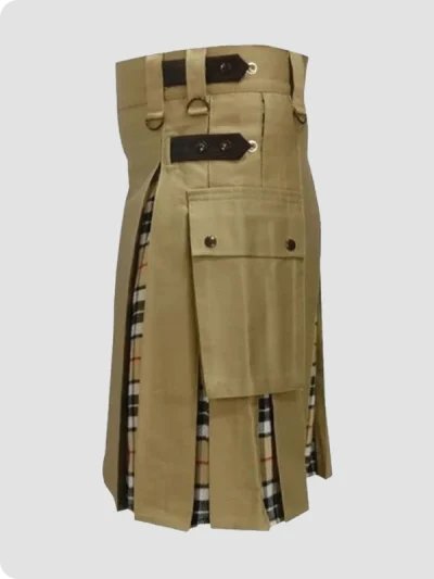 Custom Made Indigo Hybrid Utility Kilt Side