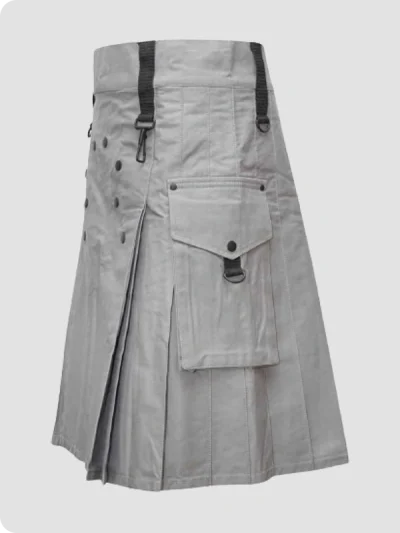 Custom Made Men Fashion Grey Utility Kilt
