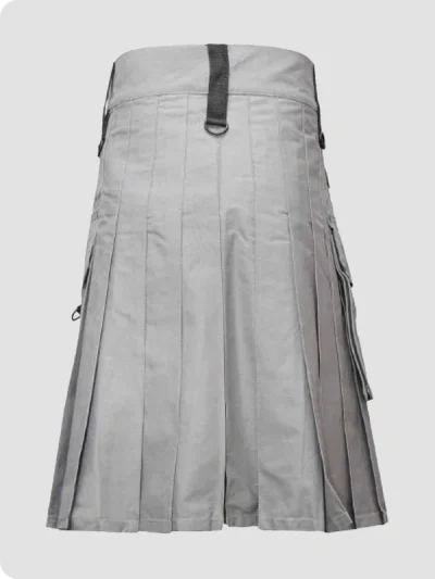 Custom Made Men Fashion Grey Utility Kilt Back