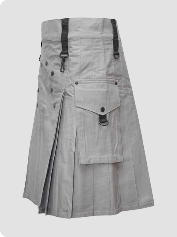 Custom Made Men Fashion Grey Utility Kilt