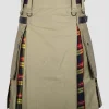 Custom Made Men's Charm Khaki Hybrid Kilt