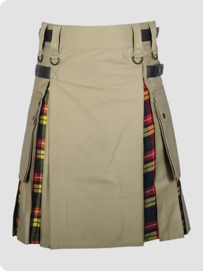 Custom Made Men's Charm Khaki Hybrid Kilt