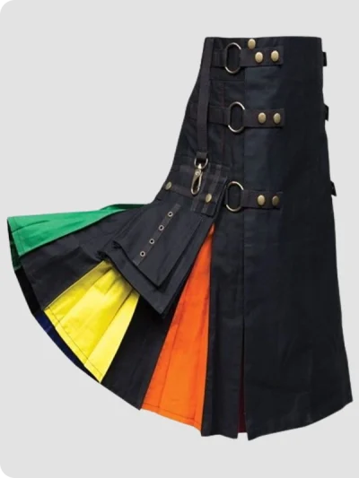 Custom Made Modern Box Pleated Hybrid Kilt Side