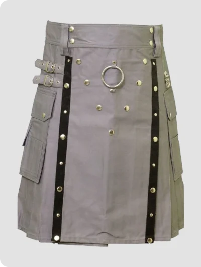 Custom Made Modern Fashion Grey Utility Kilt