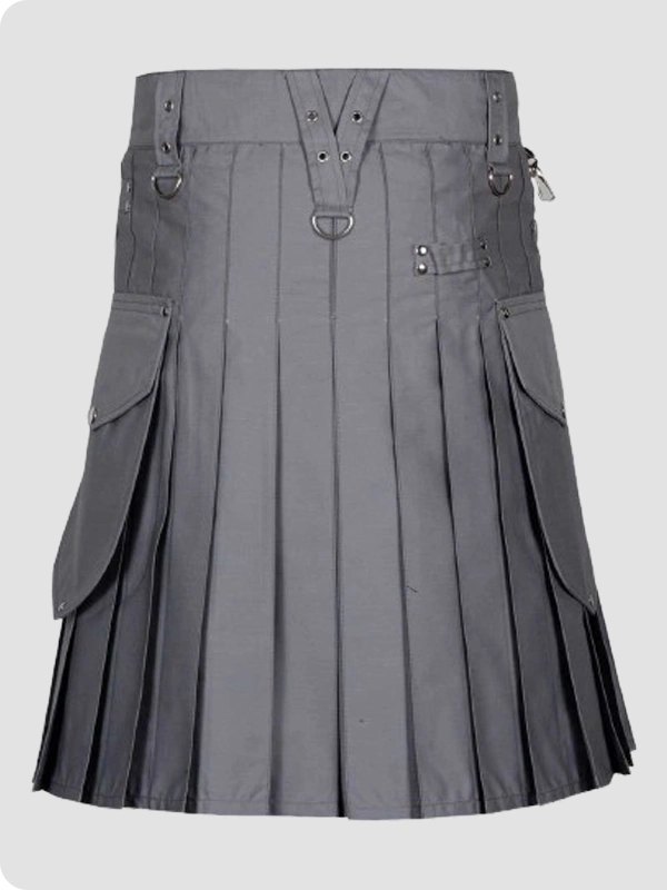 Custom Made Modern Utility Kilt With Cargo Pockets Back