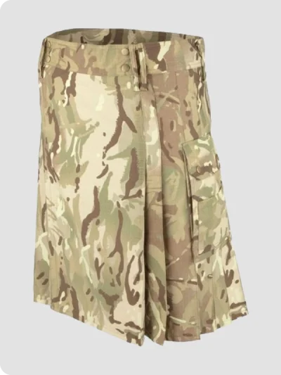Custom Made Multi Camouflage Tactical Kilt Left Side