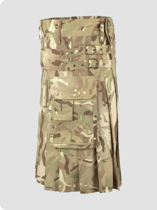 Custom Made Multi Camouflage Tactical Kilt Side