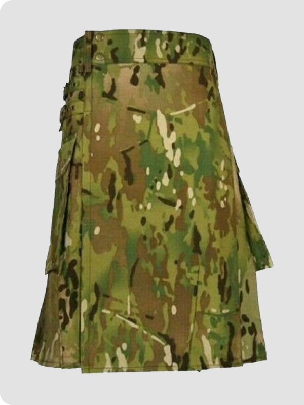 Custom Made Multicam Tactical Utility Kilt For Men's Front
