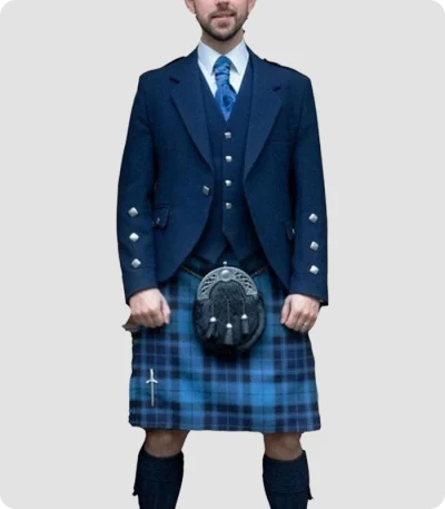 Custom Made Navy Blue Argyle Jacket