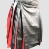 Custom Made Pleated Black & Red Leather Kilt