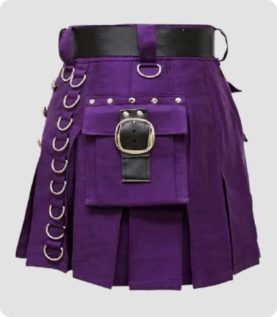 Custom Made Purple Utility kilt Side